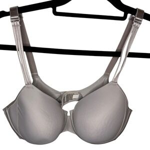 Soma 36DD Cooling Full Coverage Bra Gray Ribbed Straps Lightly Lined Underwire